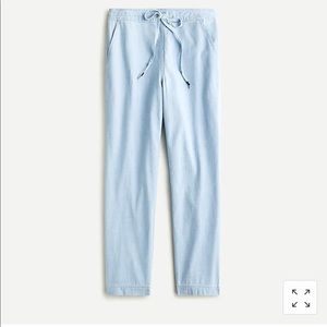 Jcrew tie waist chambray pants Medium NWT